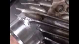 109 harley panhead head exhaust spigot repair welding amp machining by tatro machine [upl. by Sillaw]