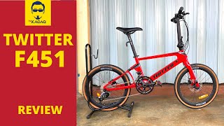 TWITTER F451 Minivelo Carbon 11 Speed  Folding Bike Cycling Malaysia Basikal Sepeda Review [upl. by Yeslah]