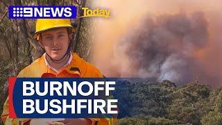 Fire crews extinguish bushfire on Sydneys Northern Beaches  9 News Australia [upl. by Sabir988]