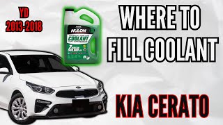 KIA CERATO  FORTE  Where to fill coolant  Antifreeze Coolant res tank location [upl. by Gauthier]