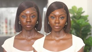 Clean Girl Makeup  No Makeup Makeup Look Dark Skin [upl. by Arlen]