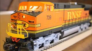 Lionel BNSF Dash 9 RS 739 TMCC 618231 diesel engine [upl. by Enneiluj]