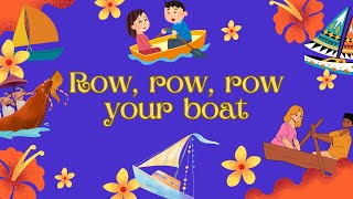 Row row row your boat  Lyrics  Nursery Rhymes amp Kids Songs rowrowrowyourboat WonderKidsHub [upl. by Ademordna]