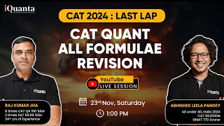 Final CAT 2024 Quants All Formula Revision Marathon  The Last LAP to CAT 2024 Session  5 [upl. by Ernest169]