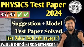 WB Board Class 11 1st Semester 2024  PHYSICS QUESTION Paper Solved  ✅✅🔥💥 [upl. by Anaujat]