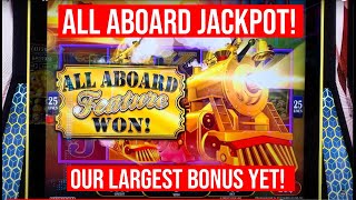 HUGE ALL ABOARD SLOT JACKPOT OUR BEST ALL ABOARD BONUS YET [upl. by Lindy]