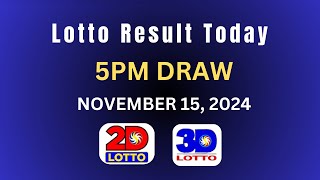 Lotto Result Today 5pm November 15 2024 [upl. by Mendoza394]