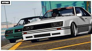 GTA V  Foxbody Mustang DRIFT Setup is SICK Dominator FX Interceptor on LOW GRIPS [upl. by Oicnaneb]