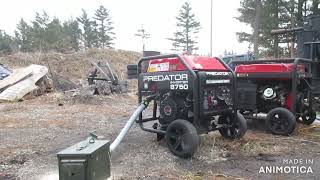 Predator 8750 Inverter Generator Running on Woodgas [upl. by Nesral]