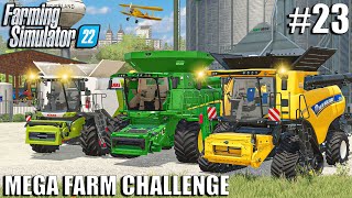 Starting THE BIGGEST Harvest OF THE YEAR  MEGA FARM Challenge  Farming Simulator 22 [upl. by Reaht]