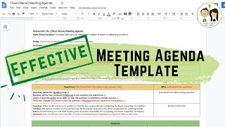 MOST EFFECTIVE MEETING AGENDA TEMPLATE How to Run a More Efficient amp Organized Meeting [upl. by Ardekan]