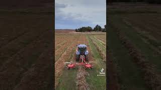 Raking and bailing clover with tm155 and genesis G170 Thanks Cruze for the editing [upl. by Netsirhc]