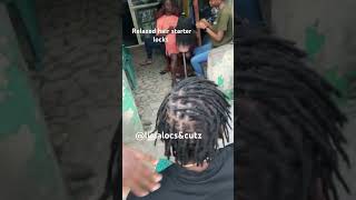 Relaxed hair starter lock popular hairstyles hairhairstyles viralvideo views viralshorts [upl. by Ozne223]