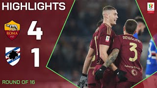 ROMASAMPDORIA 41  HIGHLIGHTS  Dovbyk at the double  Coppa Italia Frecciarossa 202425 [upl. by Nangatrad]