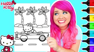 Coloring Hello Kitty Road Trip 🌴 Ohuhu Paint Markers [upl. by Lamee42]