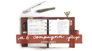 A6 Rings Flip April 2021  Gillio A6 Compagna Bullet Journal style setup [upl. by Thissa452]