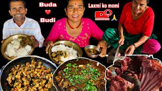 Buda Budi🐐🥩🥩🍖 khasi ko masu sanga khana khadai muttonfamilymuttonmuttoncurrymukbangnepalifood [upl. by Hardwick464]