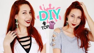 DIY 2 IDEIAS PARA CUSTOMIZAR CAMISETAS eicustomizei [upl. by Dahcir]