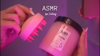 ASMR No Talking Hair Care Treatments Oils Scalp Massage amp Brushing Hair  Layered Sounds [upl. by Gorga]