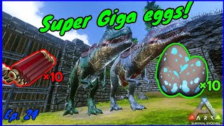 Testing the Pheromone 10 Super fertilized Giga eggs Episode 24 ARK Survival Evolved [upl. by Nojad]