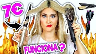 TODO A 7€  PLANCHAS Y TENACILLAS PARA EL CABELLO LOW COST ¿FUNCIONAN  PRIMARK [upl. by Pinette]