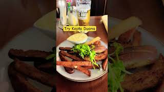 🇱🇹Lithuania what to eat Kepta Duona  fried bread with garlic  passportcookbook [upl. by Yssis973]