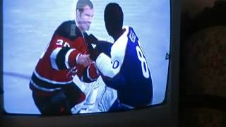 GOALIE FIGHT MARTIN BRODEUR VS KEVIN WEEEKES NHL06 [upl. by Desirae]