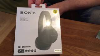 Sony WHCH500 Fullsize Bluetooth Wireless NFC On Ear Headphones In Black  Review and Unboxing [upl. by Derte]