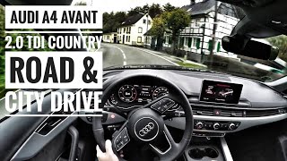 Audi A4 Avant 20 TDI 2018  POV Country Road amp City Drive 60FPS [upl. by Savinirs862]