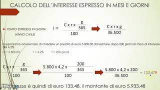 IL CALCOLO DELLINTERESSE [upl. by Nomed]