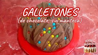 Galletones de chocolate de aceite 😋🍪🍫 galletitassinmanteca recetaviral [upl. by Odlauso]