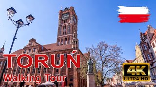 🇵🇱 Walking Streets of the Medieval city of Torun in Poland  4K UHD video [upl. by Connolly]