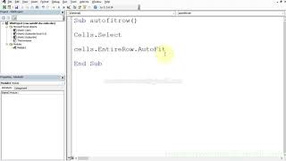 Autofit row height in excel vba  Simple VBA code [upl. by Enaej]