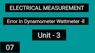 Error In Dynamometer Wattmeter  ll [upl. by Mosenthal]