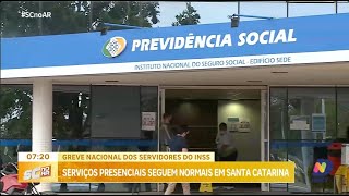 Greve nacional dos servidores do INSS serviços presenciais seguem normais em SC [upl. by Pruter]