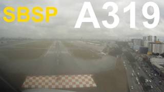 TAM A319 Cockpit Landing in São Paulo Congonhas SBSP [upl. by Jacintha666]