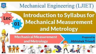 L 1 Introduction to Syllabus  Mechanical Measurement and Metrology  Mechanical [upl. by Gaby989]