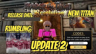 AOT Revolution UPDATE 2 IS NEAR Leaks Codes Offiical Release Date [upl. by Acceber906]