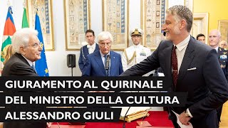 Giuramento del Ministro della Cultura Alessandro Giuli [upl. by Drexler]