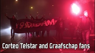 Telstar and Graafschap fans marching together [upl. by Snah]