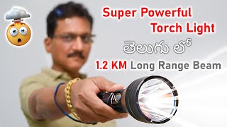 Ultra Powerful Super Long Range Torch Light 🤯 Unboxing in Telugu [upl. by Stepha]