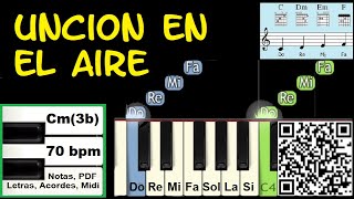 UNCION EN EL AIRE Piano Tutorial Facil Partitura Acordes Pista [upl. by Zandt800]