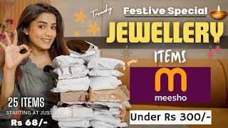 All new MEESHO jewellery haul Festive Special  Honest review  Tryon  gimaashi [upl. by Assenab]