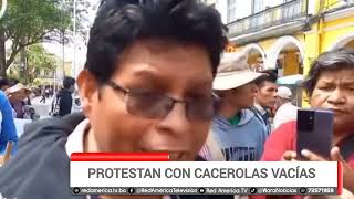 PROTESTAN CON CACEROLAS VACIAS [upl. by Arlen]