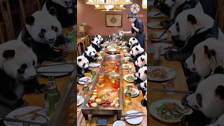 Pandas 🐼 Dinner 😍 shorts funny panda [upl. by Onitnevuj]