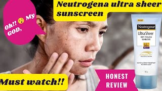 Neutrogena Ultra Sheer dry touch sunscreen Honest review  Must watch before buy [upl. by Gosser593]