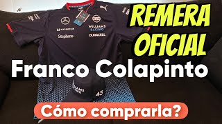 🚩 REMERA OFICIAL Franco COLAPINTO Williams Racing 🏁 ¿Como comprarla desde Argentina 🇦🇷  Unboxing [upl. by Lucinda]