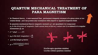 12 Quantum mechanical treatment of paramagnetism [upl. by Eirac]