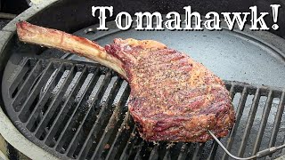 Best Way To Cook A Tomahawk Steak On A Kamado  Tomahawk Ribeye  Goldens Cast Iron Kamado [upl. by Schnapp975]