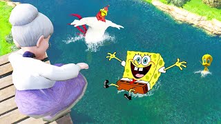 GTA 5 SpongeBob vs Foghorn Leghorn Tweety Granny Ragdolls amp Jumps Fails 40 Euphoria physics [upl. by Laeira]